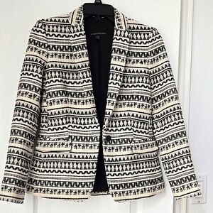 Banana republic Jacquard one button blazer - black&white pattern- Size 00 Petite